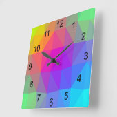 ネオンレインボー スクエア壁時計 (傾斜)