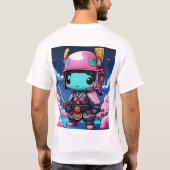 ネオンレジェンズ:チビ(小さくかわいく書いた感じ)忍者神コイ鎧 Tシャツ (裏面)