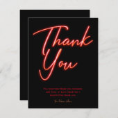 ネオンレッドオレンジグローサンキュー 招待状 (正面/裏面)