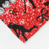 ネオンレッドグリッターフィールドのhockeyハートの湾曲 フリースブランケット (角)