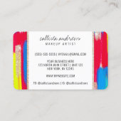 ネオンレッドブルーイエロー金ゴールド絵を描グリッターメイクアップ 名刺 (裏面)