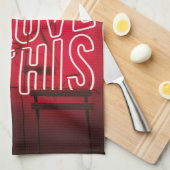 ネオンレッドユール（キリスト降誕祭）ラブザキッチン キッチンタオル (四つ折り)