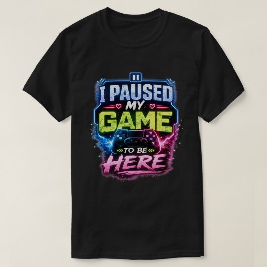 ネオンレトロゲーマー引用デザイン Tシャツ (デザイン正面)