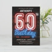 ネオンレトロサプライズ60誕生日 招待状 (スタンド正面)