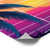 ネオンレトロジャガー鮮やか- Synthwave 80s Animal D ポスター (角)