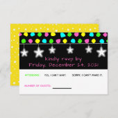 ネオンレトロスターズグローパーティー  出欠カード (正面/裏面)