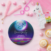 ネオンレトロダンスディスコ誕生日パーティーウェルカム ペーパープレート (パーティー)