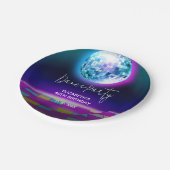 ネオンレトロダンスディスコ誕生日パーティーウェルカム ペーパープレート (アングル)