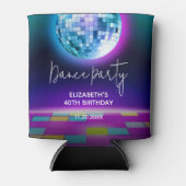 ネオンレトロダンスディスコ誕生日パーティーウェルカム 缶クーラー (正面)