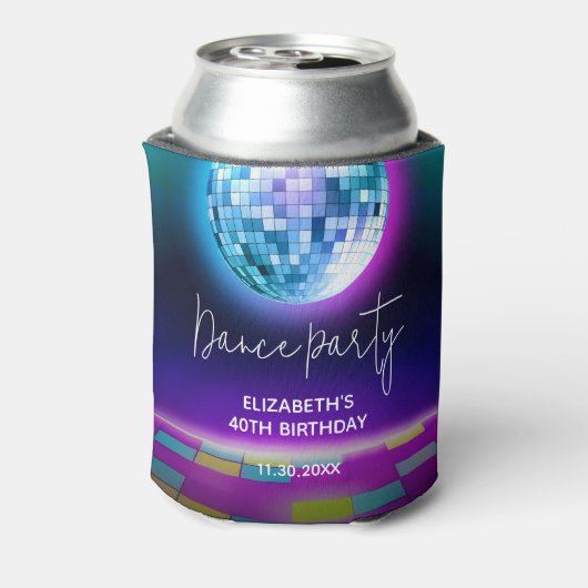 ネオンレトロダンスディスコ誕生日パーティーウェルカム 缶クーラー (缶裏面)