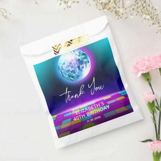 ネオンレトロディスコパーティーダンスナイト誕生日 フェイバーバッグ (封をした状態)