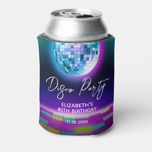 ネオンレトロディスコパーティーダンスナイト誕生日 缶クーラー (缶裏面)