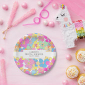 ネオンレトロフローラピンクカラフルブライダルシャワー ペーパープレート (パーティー)