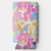 ネオンレトロフローラピンクカラフル スリム缶クーラー (裏面)