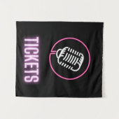 ネオンレトロマイクチケット タペストリー (正面(横))