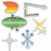 ネオンレトロ図形 シール (正面)