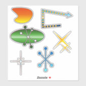 ネオンレトロ図形 シール (シート)