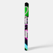 ネオンレトロ波デザイン – 電気ピンク、青 Case-Mate iPhoneケース (裏面 / 右)