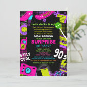 ネオンレトロ素晴らしトータル90年代バースデーパーティー 招待状 (スタンド正面)