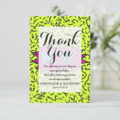 ネオンレトロ80年90年の走り書きわお!タイポグラフィ サンキューカード (スタンド正面)