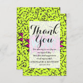 ネオンレトロ80年90年の走り書きわお!タイポグラフィ サンキューカード (正面/裏面)