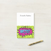 ネオンレトロ80年90年の走り書きわお！タイポグラフィ ポストイット (デスク上)