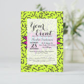 ネオンレトロ80年90年の走り書きわお！タイポグラフィ 招待状 (スタンド正面)