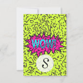 ネオンレトロ80年90年の走り書きわお！タイポグラフィ 招待状 (裏面)