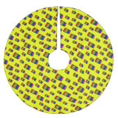 ネオンレファンキーインボーブロックパターン ブラッシュドポリエステルツリースカート (正面)