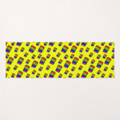 ネオンレファンキーインボーブロックパターン ヨガマット (正面(横))