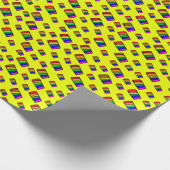 ネオンレファンキーインボーブロックパターン ラッピングペーパー (角)