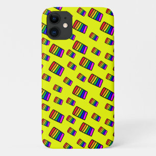 ネオンレファンキーインボーブロックパターン iPhone 11 ケース