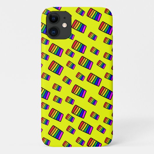 ネオンレファンキーインボーブロックパターン Case-Mate iPhoneケース (裏面)