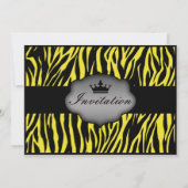 ネオンレモン野生夜シマウマのバチェロレッテ 招待状 (裏面)