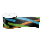 ネオンレーザーオレンジブルーグリーン サテンリボン (リール)