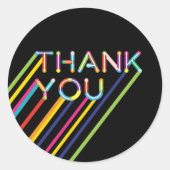 ネオンレーザーカラフルラベルありがとう ラウンドシール (正面)
