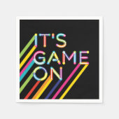 ネオンレーザーカラフルラベル誕生日 スタンダードカクテルナプキン (正面)