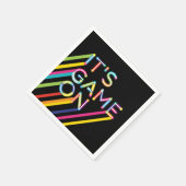 ネオンレーザーカラフルラベル誕生日 スタンダードカクテルナプキン (角)