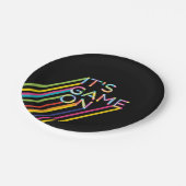 ネオンレーザーカラフルラベル誕生日 ペーパープレート (アングル)