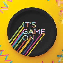 ネオンレーザーカラフルラベル誕生日 ペーパープレート