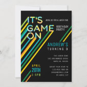 ネオンレーザーカラフルラベル誕生日 招待状 (正面)