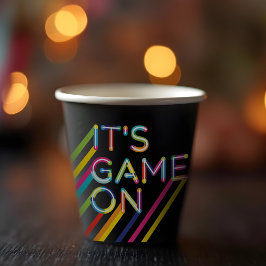 ネオンレーザーカラフルラベル誕生日 紙コップ