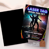 ネオンレーザーラベルブルユーインティーンズ誕生日 招待状