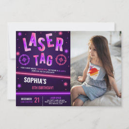 ネオンレーザーラベル紫色の写真 招待状