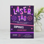 ネオンレーザーラベル紫 招待状 (スタンド正面)