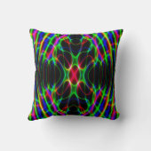 ネオンレーザー光線のサイケデリックな抽象芸術 クッション (裏面)