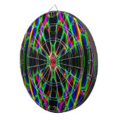 ネオンレーザー光線のサイケデリックな抽象芸術 ダーツボード (正面右)