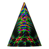 ネオンレーザー光線のサイケデリックな抽象芸術 パーティーハット (裏面)