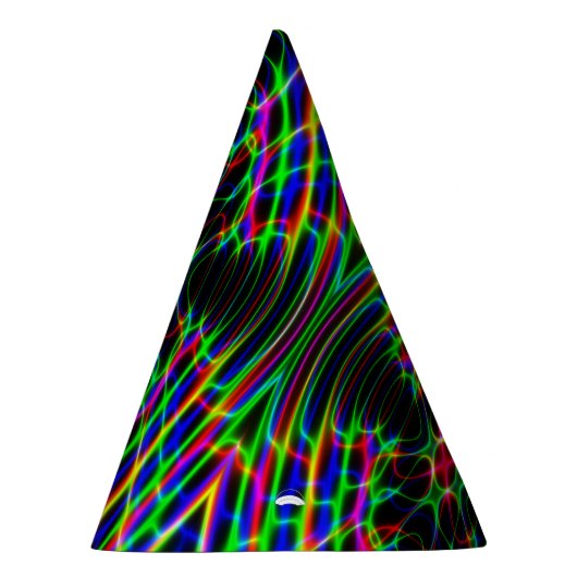 ネオンレーザー光線のサイケデリックな抽象芸術 パーティーハット (右)