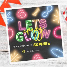 ネオンレーザー熱狂するパーティー スタンダードランチョンナプキン